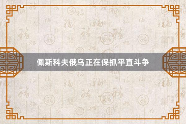 佩斯科夫俄乌正在保抓平直斗争