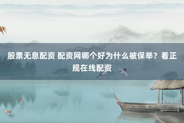 股票无息配资 配资网哪个好为什么被保举？看正规在线配资