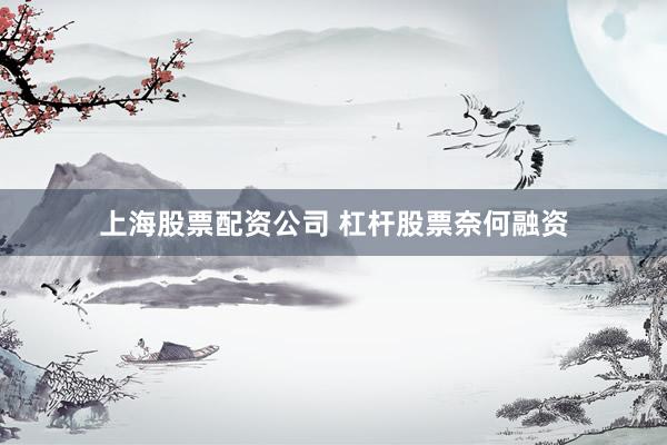 上海股票配资公司 杠杆股票奈何融资