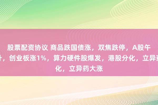 股票配资协议 商品跌国债涨，双焦跌停，A股午后拉升，创业板涨1%，算力硬件股爆发，港股分化，立异药大涨