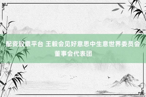 配资股票平台 王毅会见好意思中生意世界委员会董事会代表团