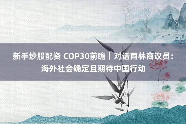 新手炒股配资 COP30前瞻｜对话雨林商议员：海外社会确定且期待中国行动